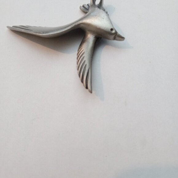 Vintage Pewter Pendant Stainless Steel Seagull Bird - Picture 5 of 5